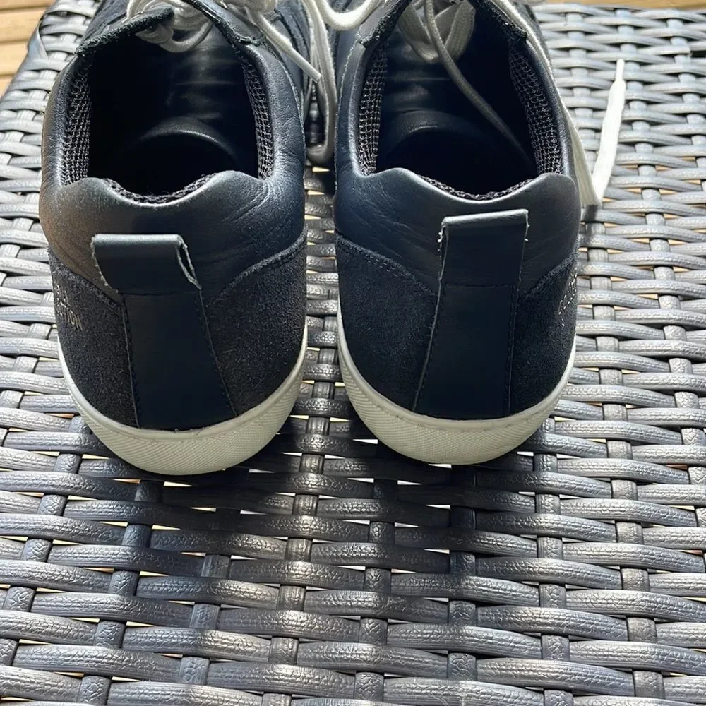 Versace mens navy blue tennis shoes